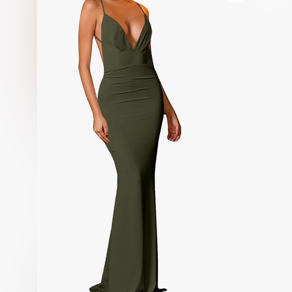 New Sexy Backless Deep V Maxi Open Back Cocktail Party Dress